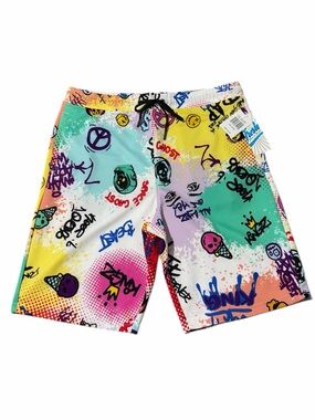 NWT fresh Multicolor Graffiti Surf Board Shorts